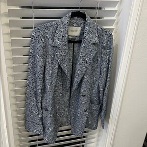 Scotch and Soda Blue Patterned Lightweight Blazer